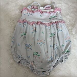 The Beaufort Bonnet Company Pink and White Bow print